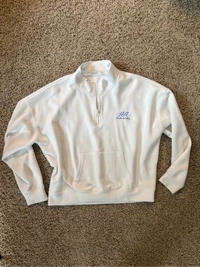 Women's Ron Jon Surf Shop White Half-Zip Pullover Sweatshirt